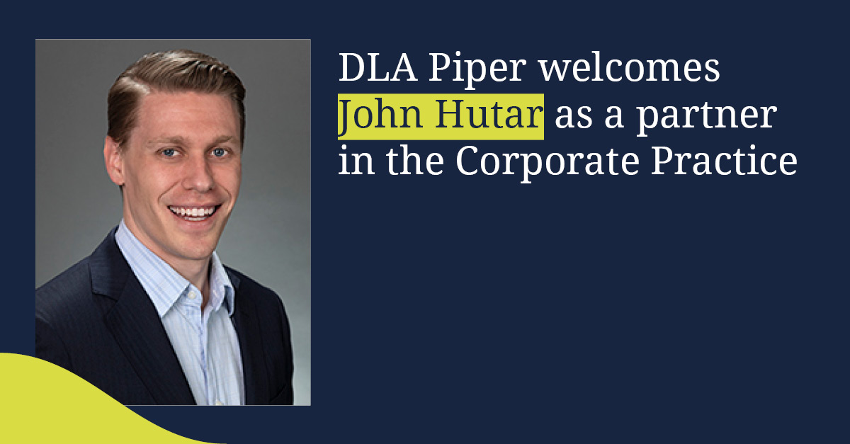 DLA Piper is pleased to welcome John Hutar as a partner in the firm’s #Corporate Practice, based in our Palo Alto office. spr.ly/6017dfe41