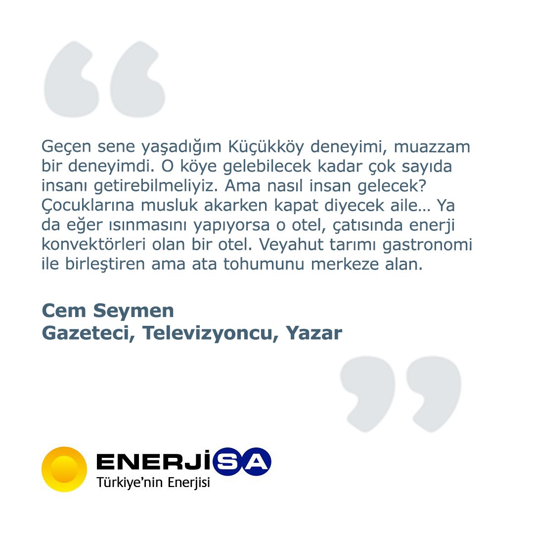 enerjisa's tweet photo. Sürdürülebilir yeşil destinasyon modeli SENTRUM projemizin ikinci lokasyonu olan Birgi lansmanı kapsamında Gazeteci @duygudemirdag moderatörlüğünde, @cemseymen, Prof. Dr. @itirerhart ve Şerife Aksoy ile birlikte sürdürülebilir turizm üzerine konuştuk.
#Sentrum #SentrumBirgi https://t.co/Jd6SWgUz0S