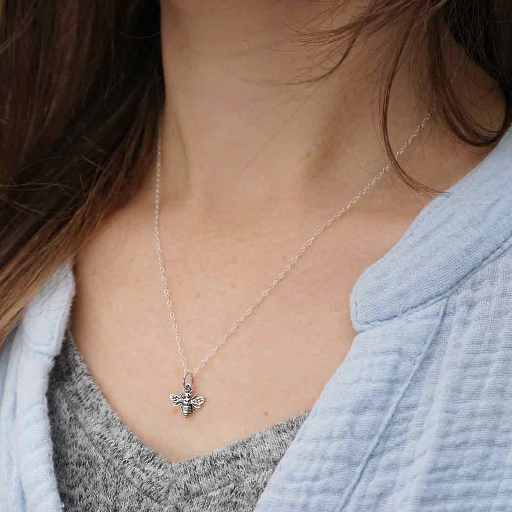 Buzzing with elegance 🐝✨ Our simple bee necklace is a sweet reminder of nature’s beauty, handcrafted with love in Raleigh, NC. #BeeJewelry #HandmadeWithLove #RaleighNC'