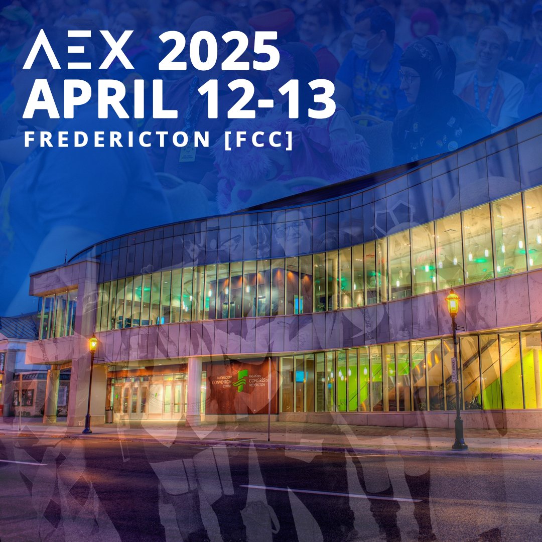 AEXsocial's tweet photo. AEX will return to NB on April 12-13, 2025. Table applications and tickets will open in September. https://t.co/UkJQozx1nH
