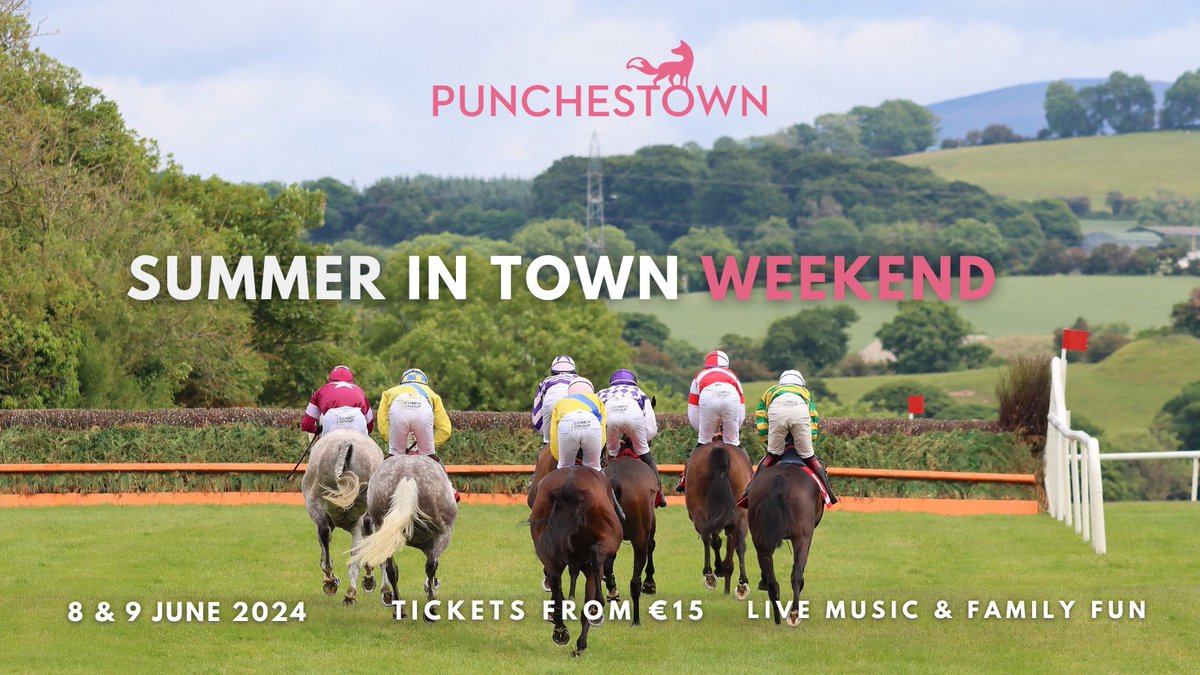 😎Looking forward to welcoming you all to a lovely weekend of racing The Summer In Town meeting on 8th and 9th June. 🏖️This is our final fixture before we return in autumn🌳 🎈Summer in Town Tickets €15 in advance. Kids entry & entertainment free.