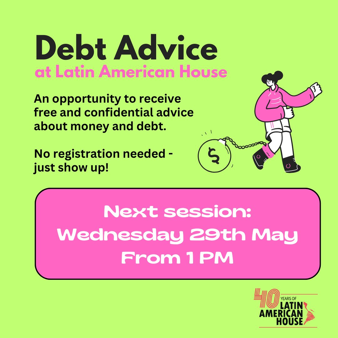 Necesitas hablar con alguien acerca de tu deuda? Tendremos un experto la próxima semana en Latin American House. Acércate a los expertos!