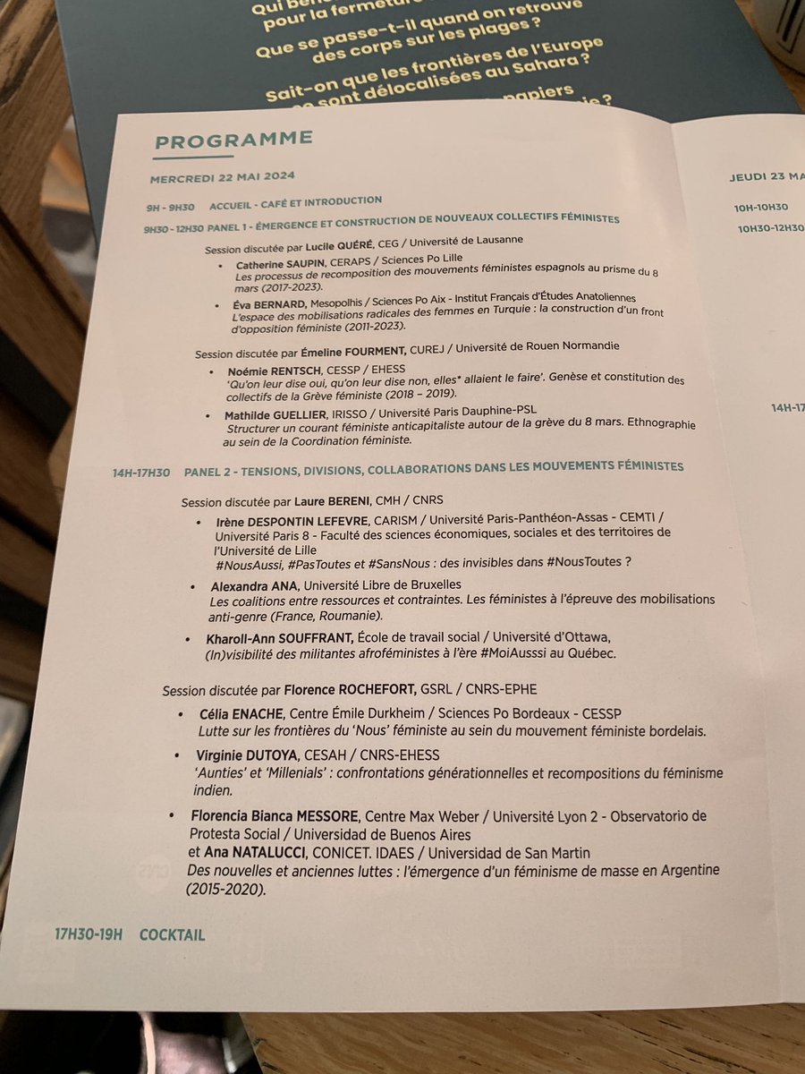 Stimulant colloque consacré aux transformations des mouvements féministes (très) récents organisé par <a href="/Paris_Dauphine/">Université Paris Dauphine - PSL</a> <a href="/IRISSO_PSL/">IRISSO</a> <a href="/DySoLab1/">DySoLab</a> <a href="/univrouen/">Université de Rouen Normandie</a> 

L’étude croisée de la grève féministe en Suisse et en France s’annonce enthousiasmante <a href="/RentschNoemie/">noémie Rentsch</a> <a href="/mathguellier/">Mathilde Guellier</a>