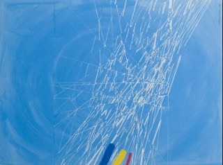 Cornwall is a tricky #OnlineArtExchange theme for us however the Barns-Graham Trust gifted us 4 works by Wilhelmina Barns-Graham.  Although Scottish, Barns-Graham spent much of her life in St Ives after 1940.  This work is called Vision in Time I.