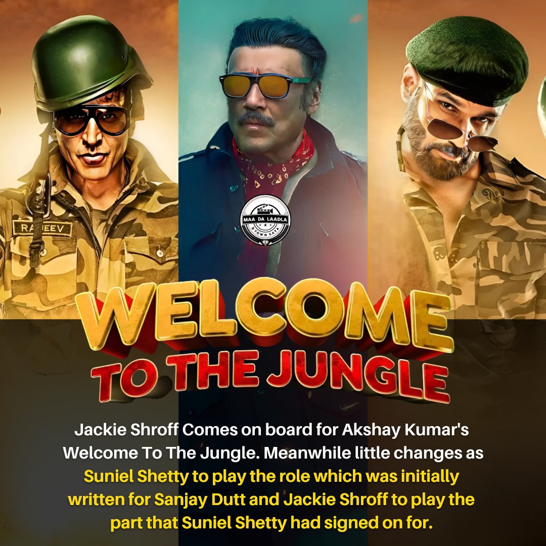 Little changes in #WelcomeToTheJungle due to the exit of #SanjayDutt (because of his health issues). 
#SunielShetty to play the role which was initially written for Dutt and #JackieShroff to play the part that Suniel had signed on for. 🔥🔥🔥

#AkshayKumar #FirozNadiadwala