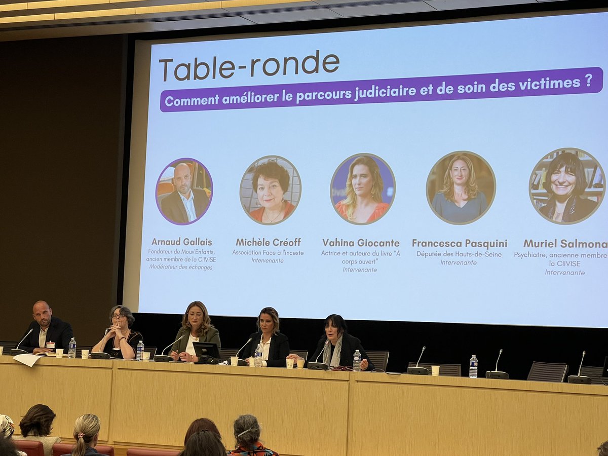 « Comment améliorer le parcours judiciaire et de soin des victimes ? », la dernière table ronde du jour est à suivre en direct ⤵️ La conclusion de l’événement sera assurée par @JugeDurand et Éric Delemar, défenseur des enfants auprès du @Defenseurdroits