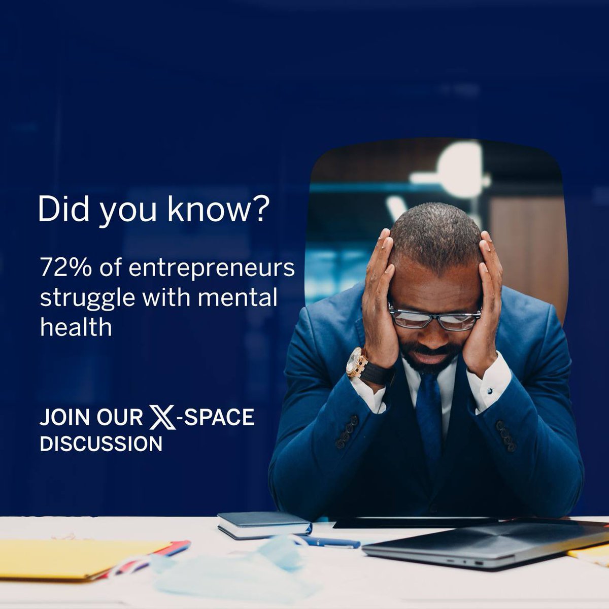 StanbicBankGH's tweet photo. Attention business owners ‼️
Feeling overwhelmed is part of the journey. Let's tackle #MentalHealth together! Join our X Spaces to discuss self-care strategies for business success.
#MindMatter #Entrepreneurship #StanbicXSpaces https://t.co/OHPiSsYf0d