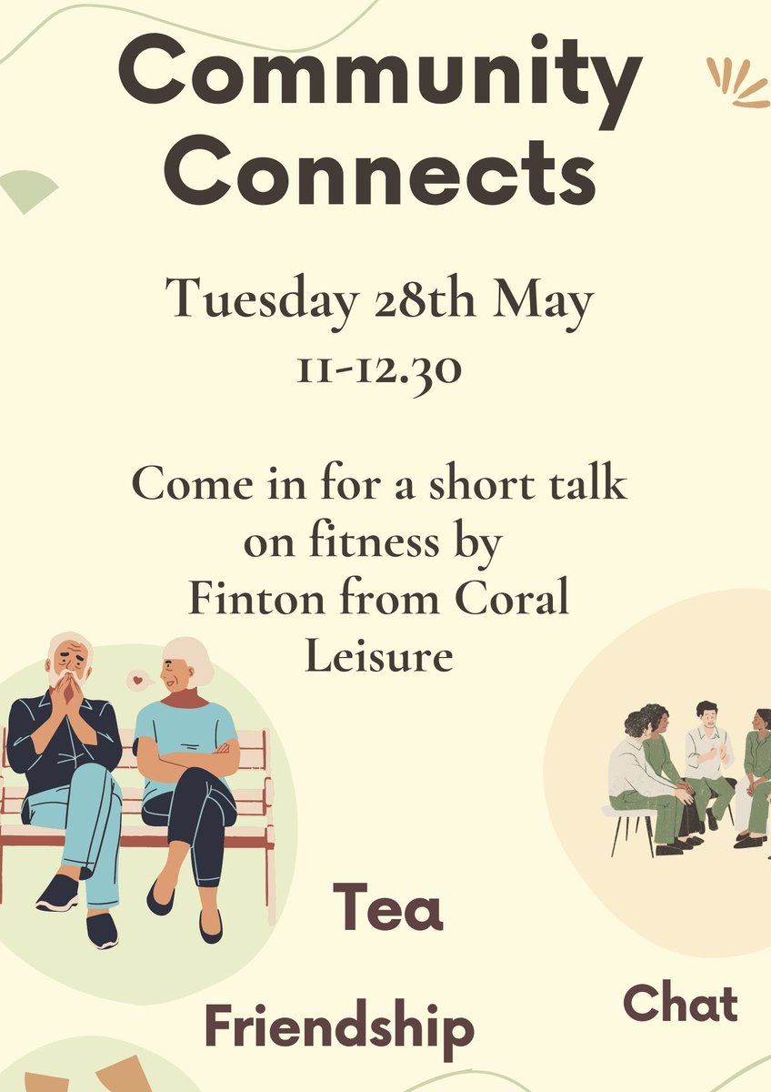 Head to Tuam Library on Tuesday May 28th for Community Connects - listen to a short talk on fitness, have a cup of tea and chat with others. A great way to start your day! #community #tuamlibrary #LoveGalwayLibraries #GalwayLibraries100 #fitness @GalwayCoCo @Community_Hubs
