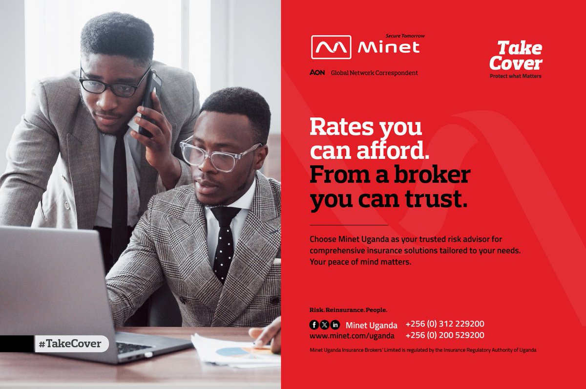 Minet Uganda - Rates you can afford. From a broker you can trust. To speak to our risk advisors, contact:: +256-312-229-200 or +256-200-529-200 Or send us an email at info@minet.co.ug #MinetUganda