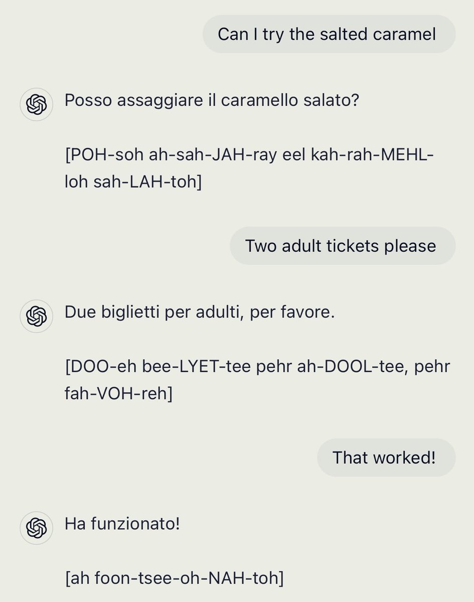 ChatGPT is taking language translation to a new level and saving me in Italy 🤌 Love this use case.