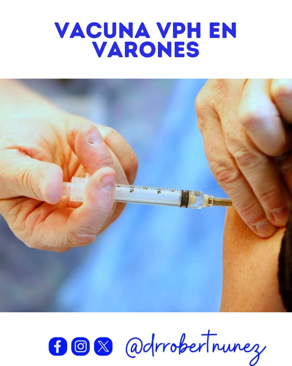 drrobertnunez's tweet photo. ℹ️Vacuna contra el VPH en Varones: Importancia para Niños y Adultos

¿Qué es el VPH?El Virus del Papiloma Humano (VPH) es un grupo de más de 200 virus relacionados.
 Algunos tipos de VPH pueden causar verrugas genitales, mientras que otros pueden provocar cánceres como el de cuello uterino, pene, ano, garganta y boca.

¿Por qué es importante la vacuna contra el VPH en varones?
Prevención de Enfermedades:
Cánceres Asociados al VPH:
 Aunque el cáncer de cuello uterino es el más conocido, el VPH también causa cánceres en varones, como el de pene, ano, y ciertos cánceres orofaríngeos (en la parte posterior de la garganta, incluyendo la base de la lengua y las amígdalas).

ℹ️Verrugas Genitales: Los tipos de VPH que causan verrugas genitales pueden afectar tanto a hombres como a mujeres. 

La vacunación reduce significativamente la incidencia de estas verrugas.

ℹ️Reducción de la Transmisión:
Protección Comunitaria: 
Vacunando a los varones, se reduce la transmisión del VPH a las mujeres y a otros hombres. 
Esto contribuye a una disminución global de la carga del virus en la población.
ℹ️Beneficios Directos para la Salud del Varón:
Protección Individual: 
Vacunarse protege directamente a los varones contra los cánceres y las verrugas causadas por el VPH.

ℹ️Vacunación en Niños
Edad Ideal para la Vacunación: 
Los Centros para el Control y la Prevención de Enfermedades (CDC) recomiendan que todos los niños (niñas y niños) reciban la vacuna contra el VPH a los 11 o 12 años. Sin embargo, puede administrarse a partir de los 9 años.

 ℹ️Dosis: La vacunación generalmente se administra en una serie de dos o tres dosis, dependiendo de la edad a la que se inicie la serie.
ℹ️Efectividad: La vacuna es más efectiva cuando se administra antes de que los niños estén expuestos al VPH (es decir, antes de que comiencen a ser sexualmente activos).
ℹ️Vacunación en AdultosRecomendaciones: 
Aunque la vacunación es más efectiva cuando se administra antes de la exposición al virus, se recomienda que los hombres y mujeres jóvenes hasta los 26 años que no hayan sido vacunados previamente reciban la vacuna.
ℹ️Beneficios en Adultos: 
En adultos jóvenes, la vacuna puede proporcionar protección contra nuevas infecciones por VPH y sus posibles consecuencias. 
Aunque la eficacia disminuye con la edad y la posible exposición previa al virus, sigue siendo beneficiosa.

ℹ️Seguridad y Efectos SecundariosSeguridad: 
Las vacunas contra el VPH (como Gardasil 9) han sido sometidas a extensas pruebas y se ha demostrado que son seguras.

ℹ️Efectos Secundarios: Los efectos secundarios más comunes son leves, incluyendo dolor en el lugar de la inyección, fiebre leve, mareo y náuseas.

👉ConclusiónLa vacunación contra el VPH en varones es una medida crucial para prevenir varias enfermedades graves, incluyendo diferentes tipos de cáncer y verrugas genitales. Además, contribuye a la protección de la comunidad al reducir la transmisión del virus. La vacunación es más efectiva cuando se administra a una edad temprana, pero sigue siendo beneficiosa para los adultos jóvenes. 
ℹ️Promover la vacunación contra el VPH en varones es una estrategia de salud pública esencial para reducir la carga de enfermedades asociadas al VPH en la población.