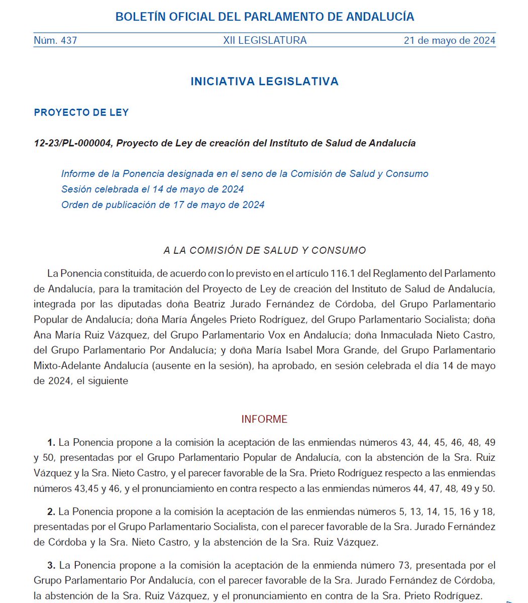 ✅Agradecemos a Comisión de Salud de <a href="/ParlamentoAnd/">Parlamento Andalucía</a> que tengan en cuenta enmiendas promovida por <a href="/ANIH_1/">Asociación Nacional Investigadores Hospitalarios</a>  Sin embargo, creemos que el Proyecto de Ley del #ISA es aún mejorable, pedimos inclusión de una Convocatoria de Plazas para actuales Investigadores Biomédicos de #Andalucía🤞