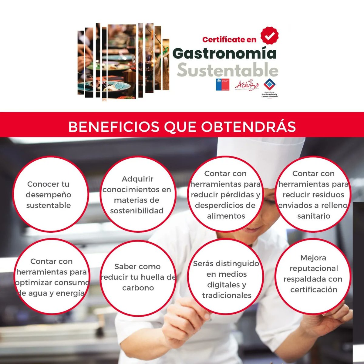 Certifícate en Gastronomía Sustentable.
Súmate gratis a este diagnóstico sectorial y sé parte de este 
Inscríbete en este link 
lnkd.in/drtQ8aby
Subsecretaría de Turismo 
Agencia de Sustentabilidad
<a href="/subturismo/">Subsecretaría de Turismo</a>
<a href="/AgenciaSust/">Agencia de Sustentabilidad y Cambio Climático</a>