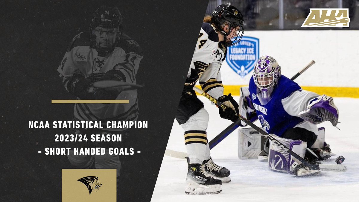 Congrats to Morgan Neitzke on being named NCAA Statistical Champion for her 5 short handed goals last season!! 🦁🦁