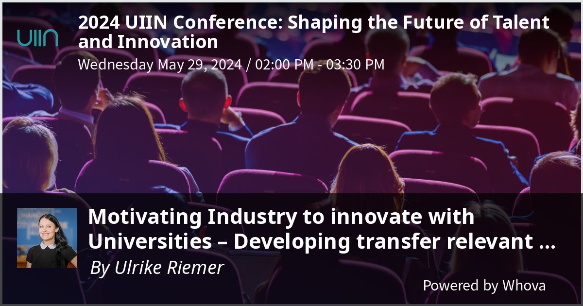 I am speaking at 2024 UIIN Conference: Shaping the Future of Talent and Innovation. Please check out my talk if you're attending the event! #UIIN #university #innovationindustry #network - via #Whova event app