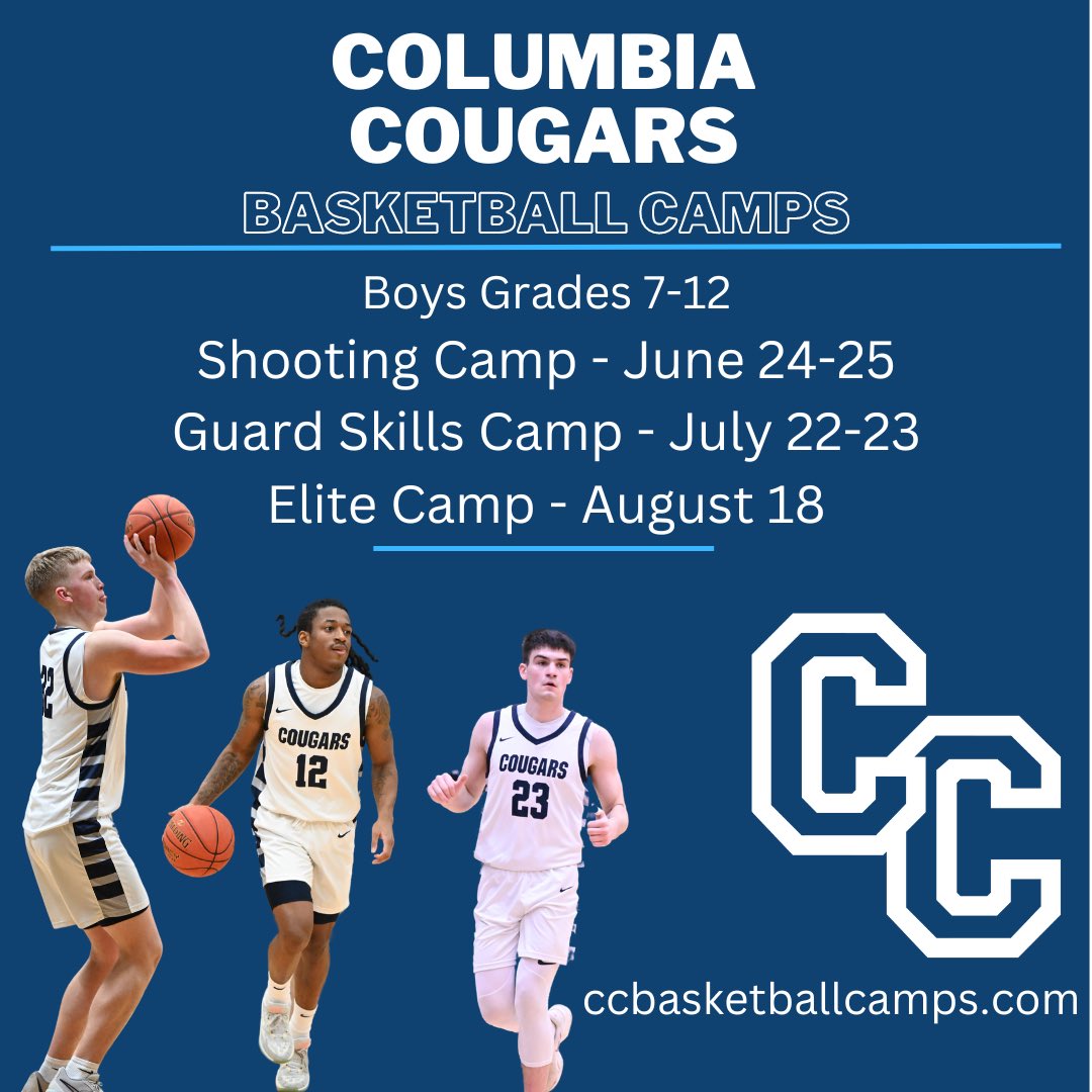3 great opportunities for HS and MS players who want to visit campus and workout with our staff this summer! Sign up today at ccbasketballcamps.com