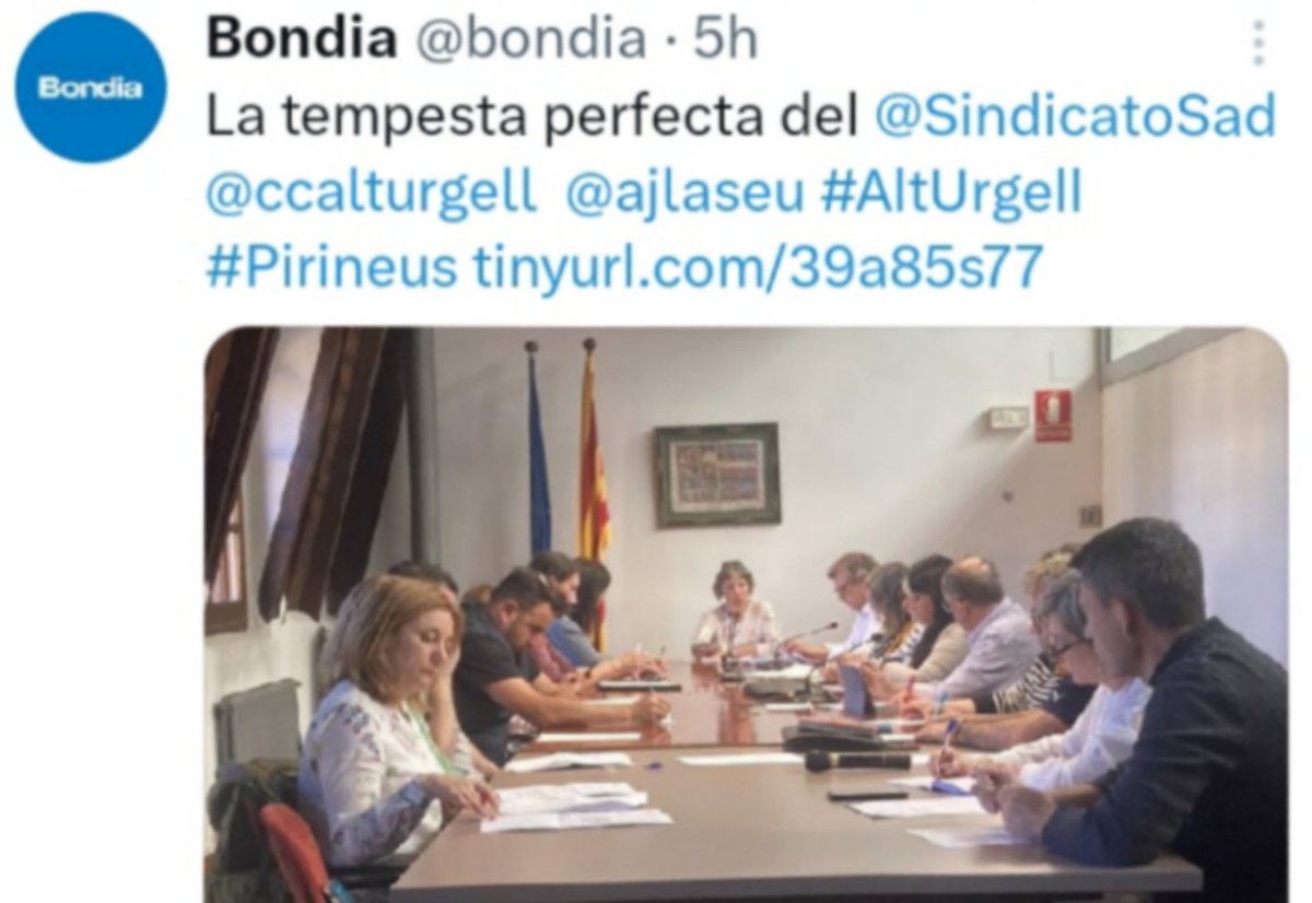 La prensa de #ANDORRA (@bondia) habla de lo que la prensa CATALANA calla🤫. Titula: La tormenta perfecta del @SindicatoSad 📣 -El #AltUrgell vuelve a realizar un estudio de viabilidad, con el fin de municipalizar el #sadenlluita #sadenlucha ✊. 🗞️↩️ bondia.ad/societat/la-te…