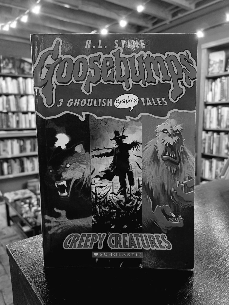 WallStBooksNC's tweet photo. "Most fears are basic: Fear of the dark, Fear of going down in the basement, Fear of weird sounds, Fear that somebody is waiting for you in your closet. Those kinds of things stay with you no matter what age." ~R.L. Stine #throwbackthursday #bookoftheday #graphicnovelsarebookstoo https://t.co/aWhEerSerN