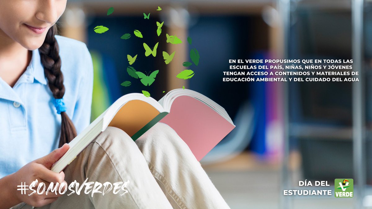 En el Verde proponemos que la niñez y juventud tengan por ley acceso a materiales sobre educación ambiental y cuidado del agua, con el fin de generar conciencia y mejorar hábitos desde temprana edad. #DíaDelEstudiante #VotaVerde #VotaTodoVerde