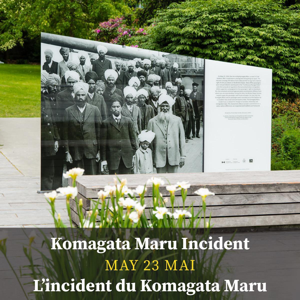 Today marks the Anniversary of the Komagata Maru Incident. 110 years ago, 376 passengers on the Komagata Maru steamship were denied entry due to disciminatory laws, into 🇨🇦 where they sought a better life. #KomagataMaruIncident