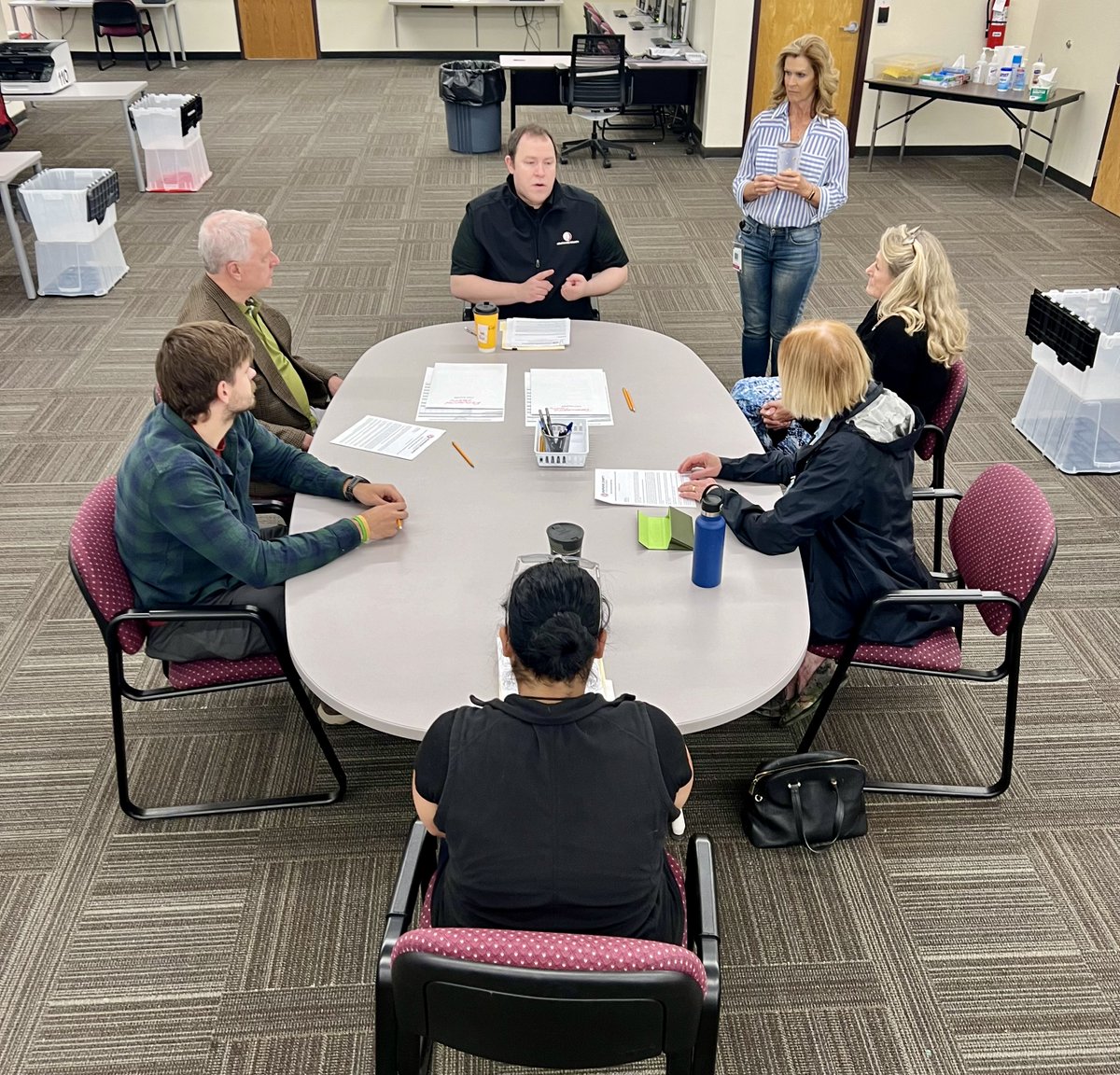 It's Logic and Accuracy Testing Day! Representatives from the @ArapahoeCounty Democratic and Republican parties are about to hand mark and hand tally test ballots, then run them through our scanners to make sure the machine count matches the hand count. Stay tuned!