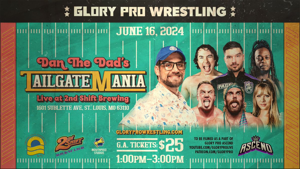 Plenty to do in St. Louis before the game too! Pre-game brews and bodyslams on tap with Glory Pro Wrestling and @2ndshiftbrewing