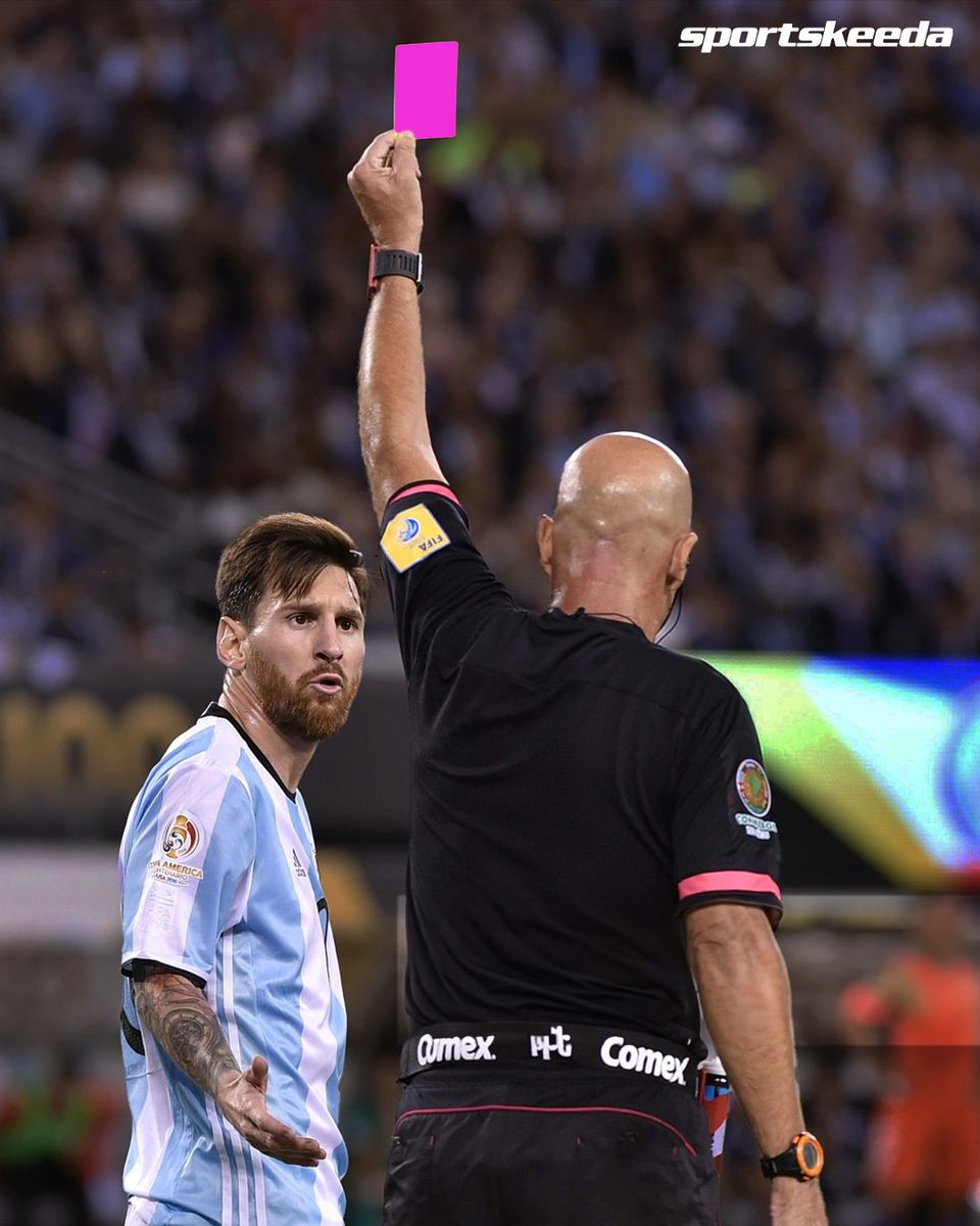 skworldfootball's tweet photo. First use of the Pink cards will be in  Copa America this summer ☑️

It will be used by teams if they are making a substitute as a result of a concussion or head injury, so both sides will have an additional substitute! 🤕

#PinkCards #CopaAmerica #Football https://t.co/3uQo0qMI93