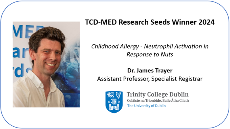 TCD-Med Research Seeds Award 2024. Well done James Trayer @TCDpaeds See full list of winners tinyurl.com/3d3mmz2c #loveirishresearch #researchmatters #tcdresearch @hrbireland @TCDPaeds @Surgery_TCD @ClinMicroTCD @TCDPsychiatr @TCINeuroscience @PHPC_Medicine