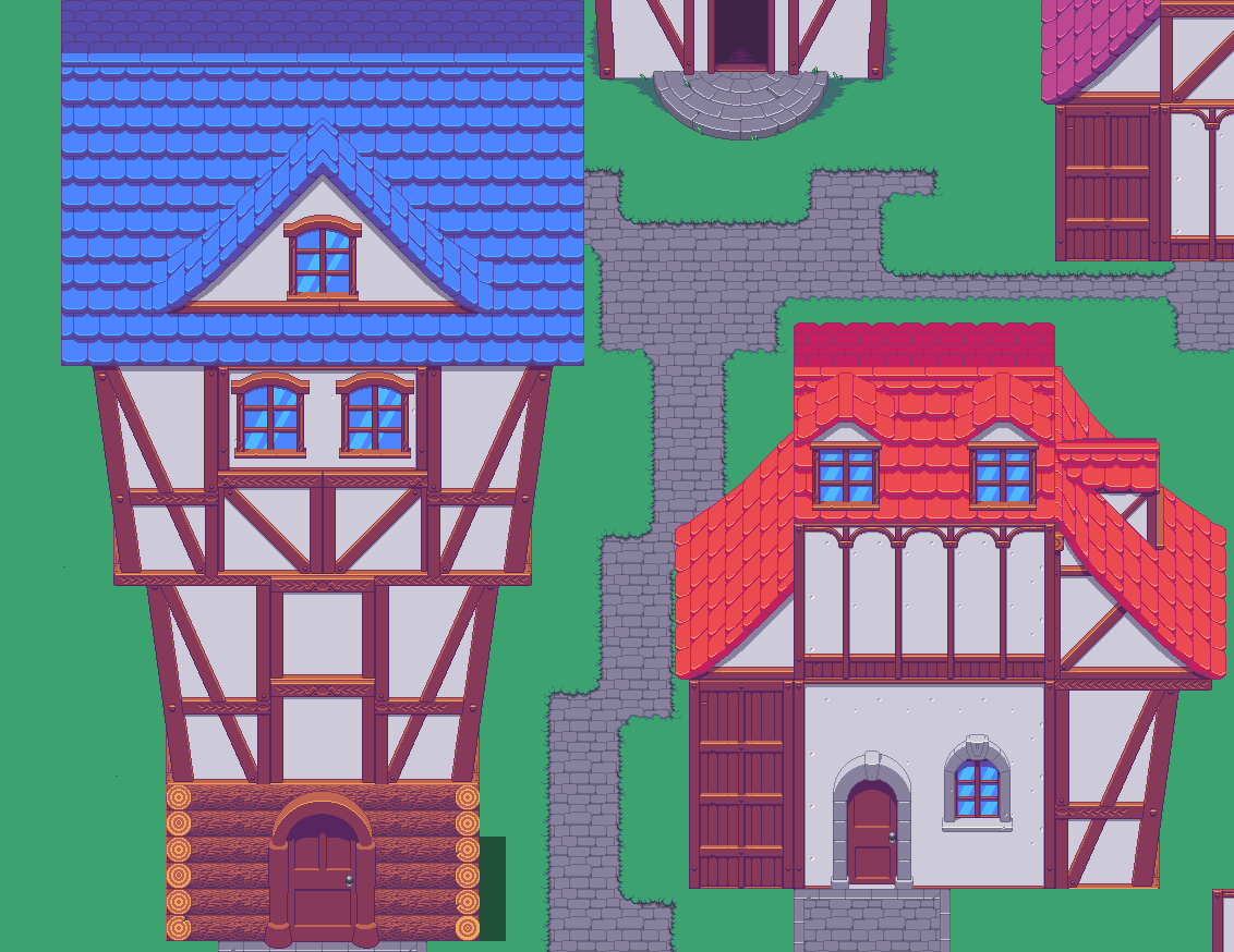sevarihk's tweet photo. I just stumbled over my old truss wall tiles. I am still happy with the kind of funky houses you can make with them! https://t.co/m1qAE5F6g8