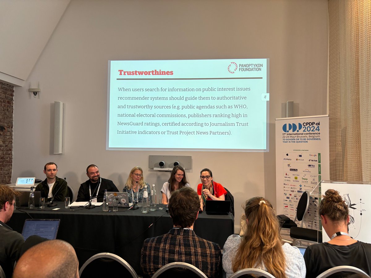 Waw, what a thought-provoking and inspiring #CPDPai2024 panel on how to hard code public values into digital platforms and recommender systems, instead of only looking at ‘user engagement’💡

<a href="/uhasselt/">Universiteit Hasselt</a> <a href="/VUBrussel/">VUB</a> <a href="/SSW_UHasselt/">School voor Sociale Wetenschappen UHasselt (SSW)</a> <a href="/imec_smit/">imec-smit, VUB</a>

#publicvalues #recsys #GDPR #DSA