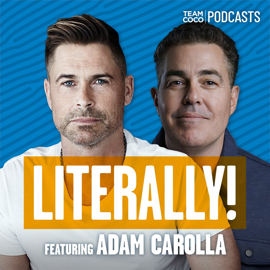 Today on #Literally @adamcarolla sits down with @roblowe to discuss the odd jobs he did before entering show business, his unconventional first encounter with longtime friend Jimmy Kimmel, listening to “Loveline” as a teenager, and more. Listen: listen.teamcoco.com/Xj7q8Kuo