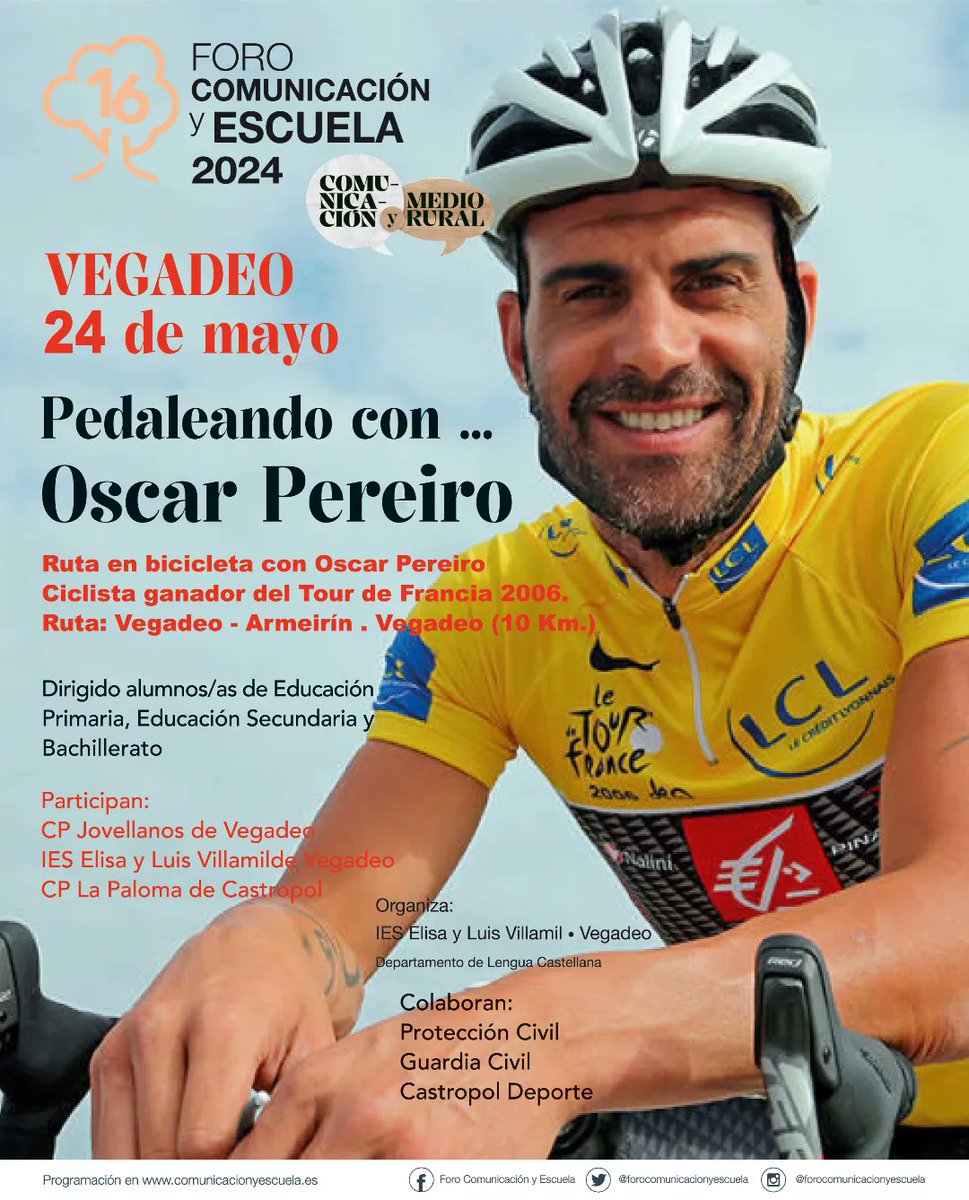 forocye's tweet image. Jornada con el ciclista, Óscar Pereiro, campeón del Tour de Francia,