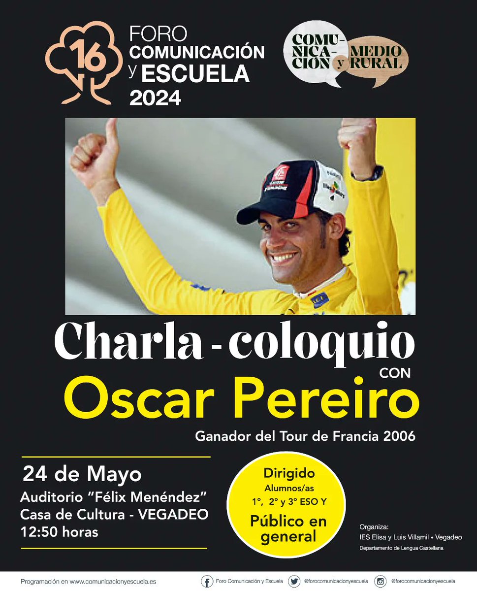 forocye's tweet image. Jornada con el ciclista, Óscar Pereiro, campeón del Tour de Francia,