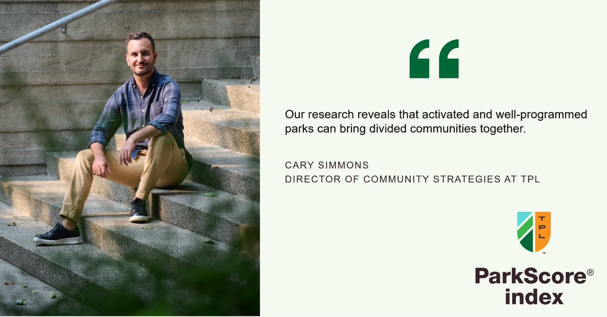 tpl_org's tweet image. In cities where park access is highest, neighbors are more socially connected and engaged. Check out our 2024 ParkScore report to see where your city ranks! #TPLParkScore 🔗 bit.ly/4bs76pG