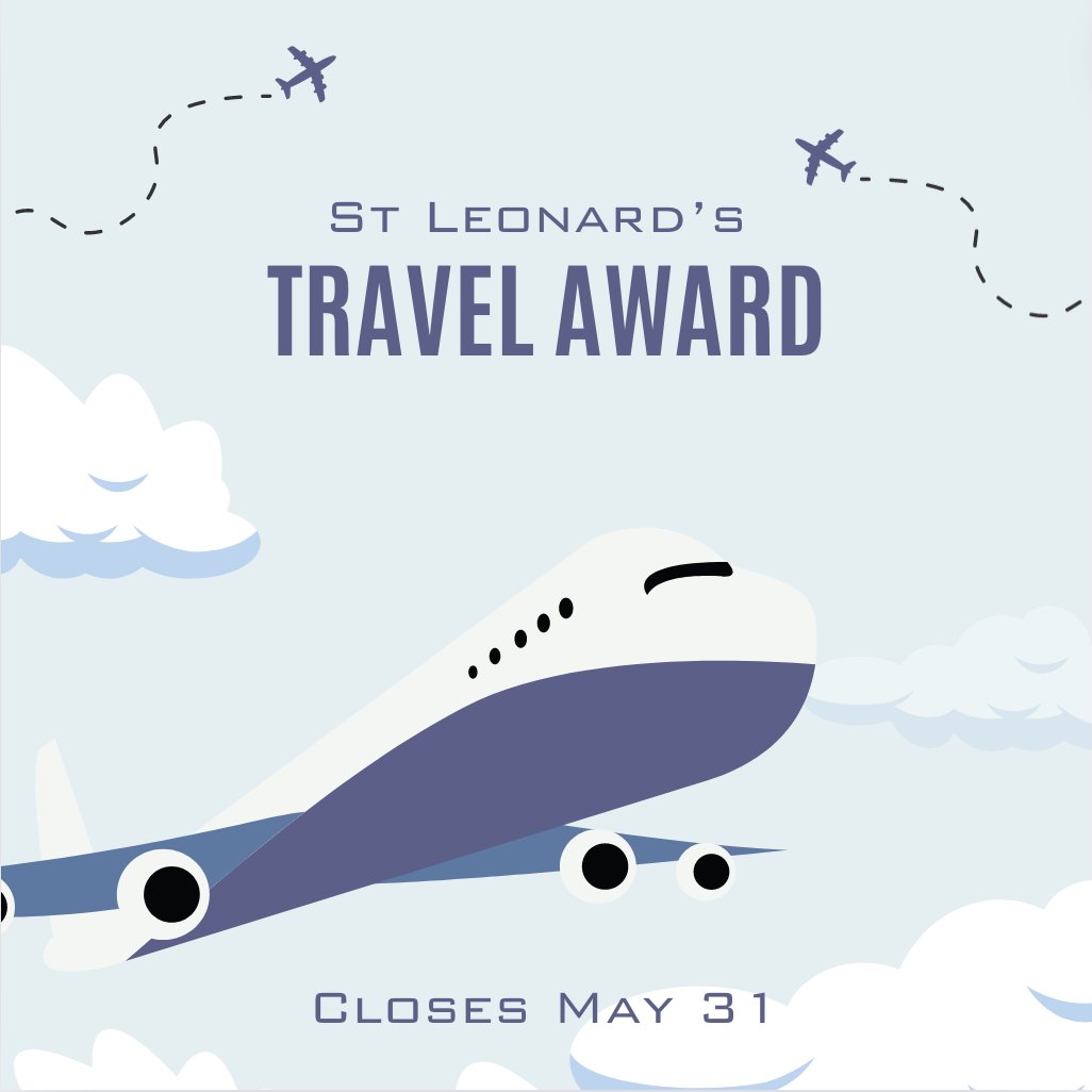 Attention Postgrads! The St Leonard's Travel Award is closing May 31! Further information can be found here: ow.ly/CKVW50RSMhJ The grant can cover up to £300 for travel expenses towards travel, accommodation and subsistence for any trips taken up to 15 July 2024.