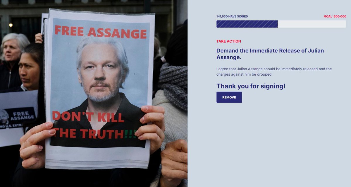 🚨RFK JR VOWS TO FREE ASSANGE + PETITION @RobertKennedyJr has vowed to pardon Assange on DAY 1 and take further steps to protect whistleblowers 'On my first day in office, I’ll pardon Julian Assange and investigate the corruption and crimes he exposed' Earlier this week, a UK