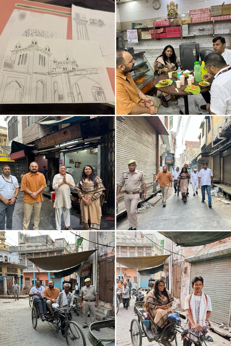 jselvakumari's tweet photo. Inspection of Heritage walk sites in old Meerut city. how much the old city has to offer in terms of architecture and History !😊🙏🏽. Including fun,food, Rickshaws, local scissor factory area, markets, etc into the walk 😊😅. Amazing City and Amazing people!🙏🏽😊 https://t.co/QKavRuQ3de