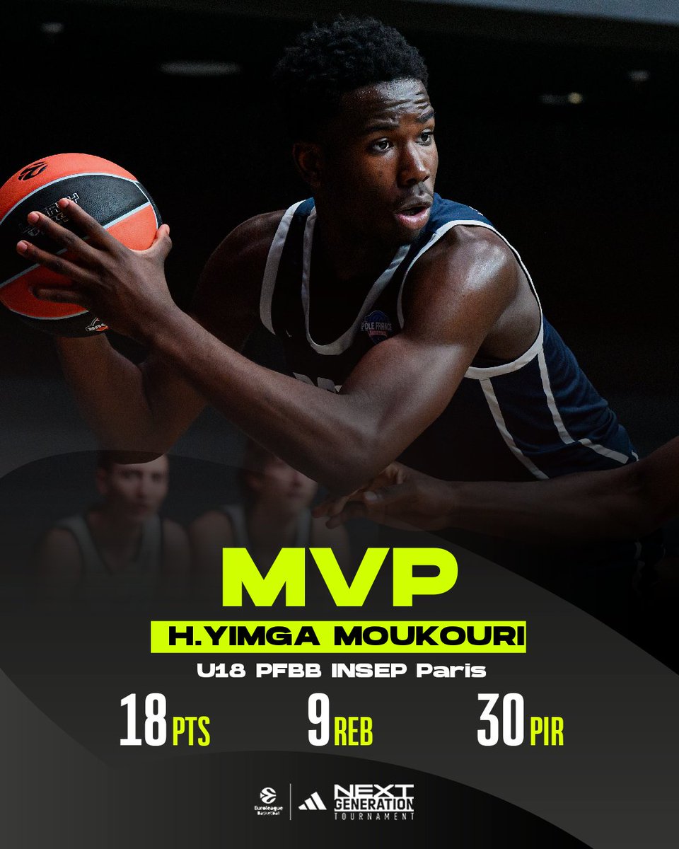 Hugo Yimga Moukouri from U18 @INSEP_PARIS is the MVP of Round 1 at the Berlin #AdidasNGT Finals✨ A 30 PIR performance to guide his side to their first win in the tournament📈