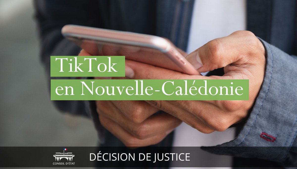 ⚖️ TikTok en Nouvelle-Calédonie : le blocage du réseau social n’est pas suspendu ➡️ Lire la décision : conseil-etat.fr/actualites/tik…