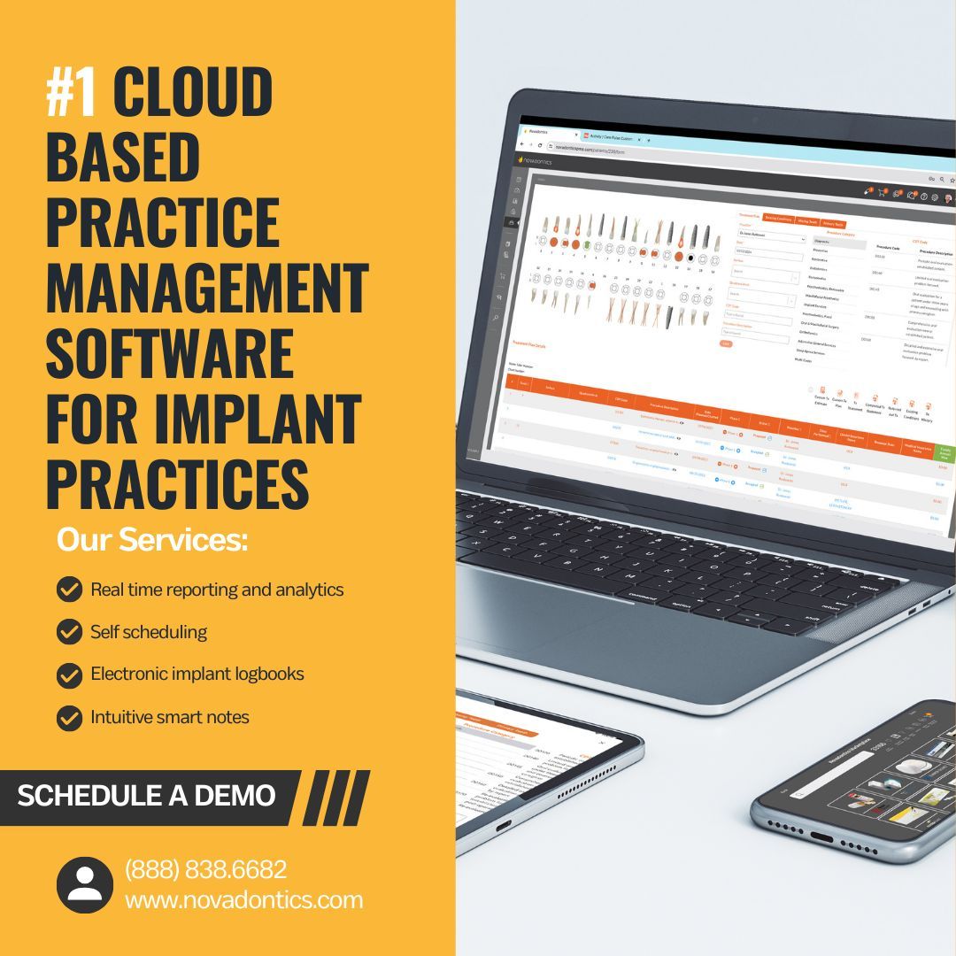 Novadontics has all the tools you need to make your front office run efficiently from the start, including an easily customizable Appointment Book, intuitive Clinical Notes, cloud-based X-ray and CT Scan module, and more, all integrated directly in the platform. 

#Novadontics