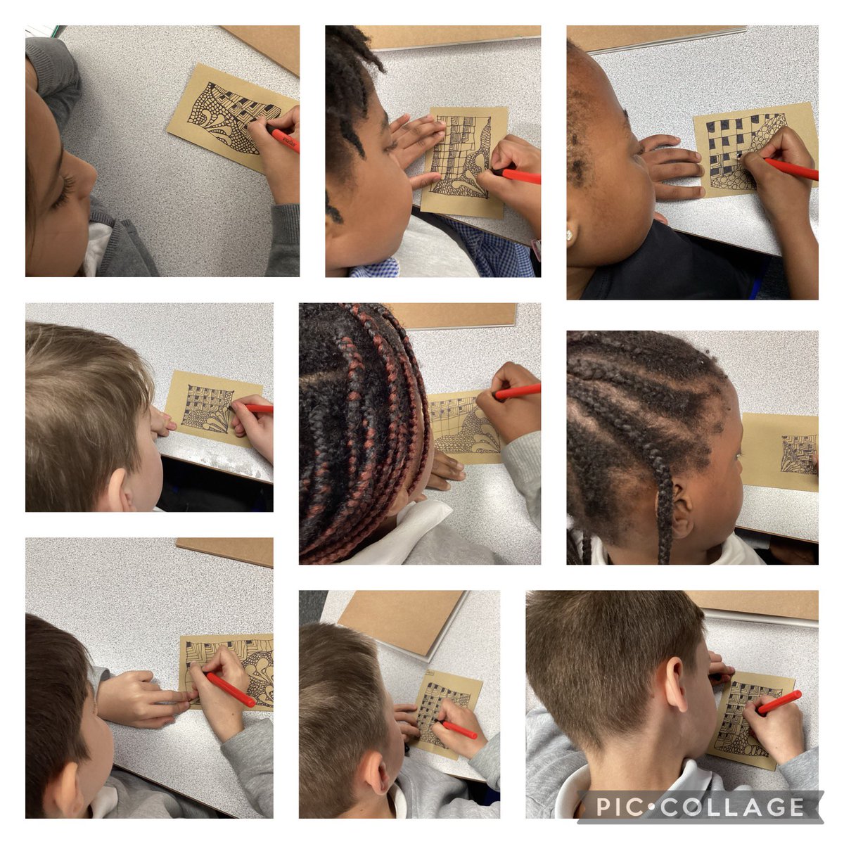Year 4 Art Lesson Alert.  Today, our young artists explored drawing and the 8- step Zentangle method, using a range of media to create stunning effects.  So proud of their creativity and attention to detail! #art #zentangle #MindfulMoments  #zentangleart