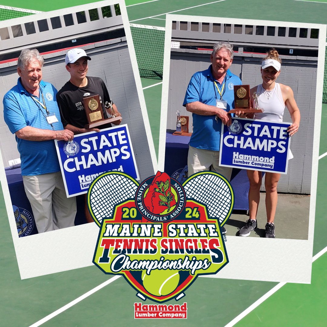 ⭐️CONGRATULATIONS⭐️ '24 Maine State 🎾 Championships | SINGLES presented by Hammond Lumber Company GIRLS 🥇 S. Mavor | Yarmouth 🥈 C. Meserve | Brunswick BOYS 🥇G. Cutone | Kennebunk 🥈 M. Morneault | Falmouth #MPASports