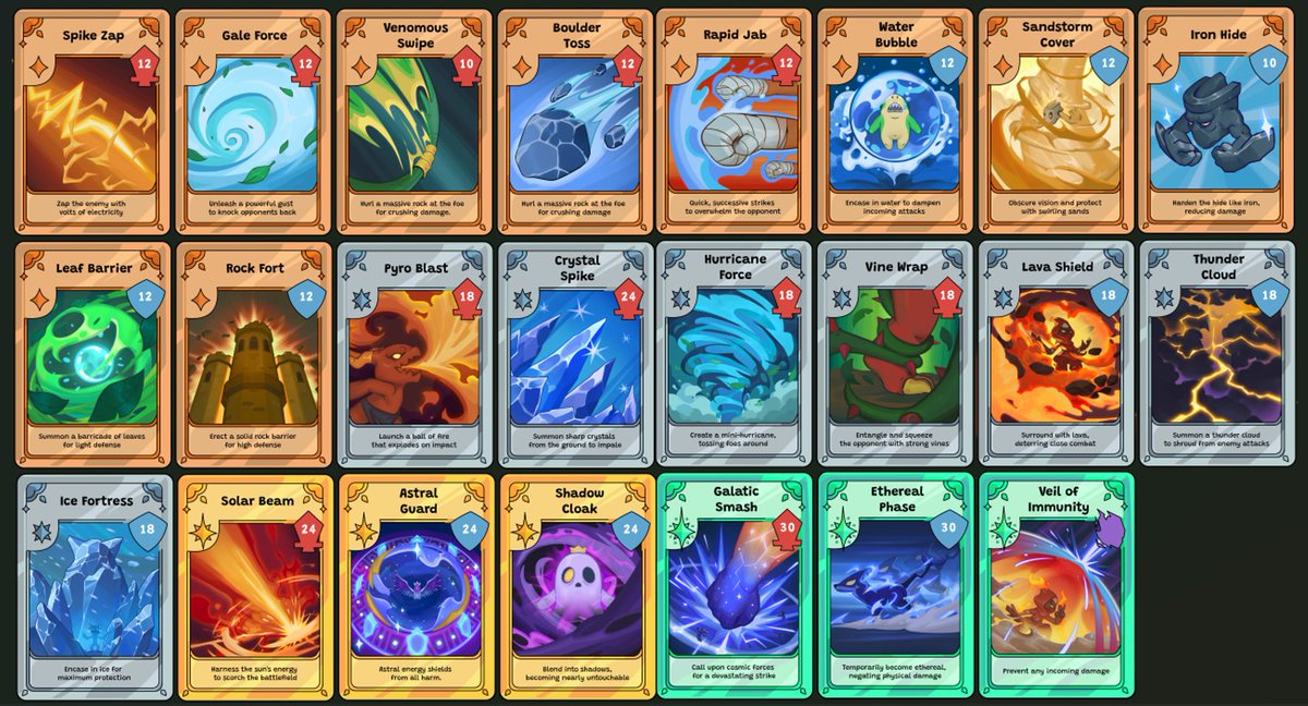 Pixelmon's tweet photo. Casual Game - PixelPals PVP Season

In Season Zero of PixelPals, we saw close to 500k players and a prize pool that rose to over 200k. 

In Season One, we will be back with new pets, evolutions, and a Trading Card Game (TCG) with PvP gameplay. 

Limited physical copies of the TCG will also be made available.

Launching Q3 2024.

Design Draft of TCG ⬇️