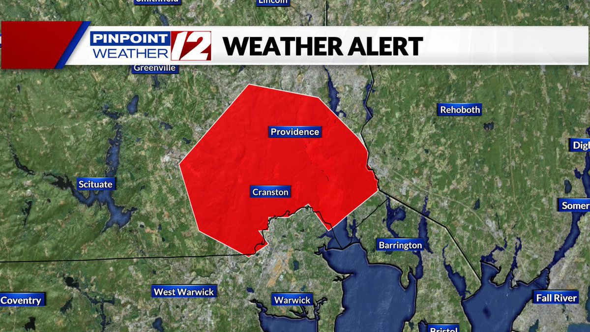 Flash Flood Warning for the Providence metro area including Providence, Cranston, Warwick. Heavy rain from thunderstorms will produce flash flooding. Remember, never cross a flooded roadway.