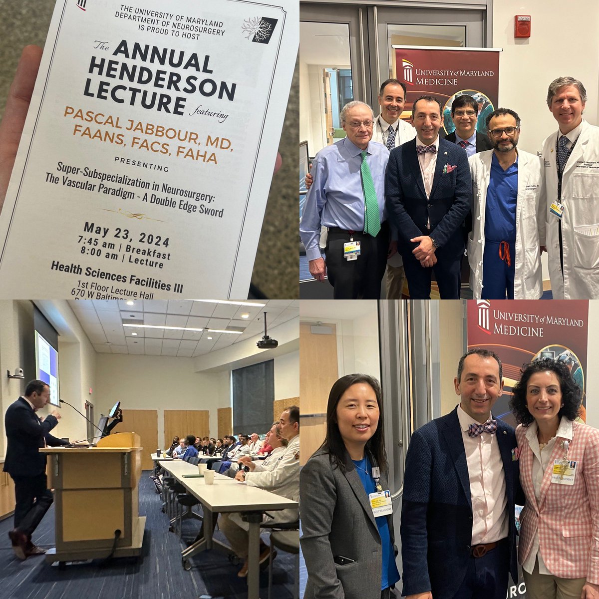 Pascal Jabbour MD, FAANS, FACS, FAHA (@pascaljabbourmd) on Twitter photo It was such an honor and pleasure to deliver the Annual Henderson Lecture <a href="/UMDNeurosurgery/">Maryland Neurosurgery</a> I enjoyed spending time with a terrific group of residents and faculty leaders in the field! It was such an honor and pleasure to deliver the Annual Henderson Lecture <a href="/UMDNeurosurgery/">Maryland Neurosurgery</a> I enjoyed spending time with a terrific group of residents and faculty leaders in the field!