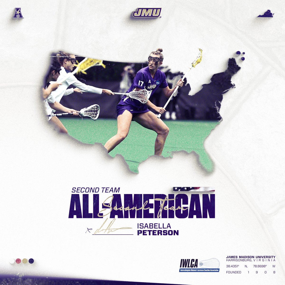 𝐈𝐖𝐋𝐂𝐀 𝐀𝐥𝐥-𝐀𝐦𝐞𝐫𝐢𝐜𝐚𝐧 🇺🇸

Isabella Peterson has been named an IWLCA Second Team All-American, her third All-American honor of the season!

📰 bit.ly/451WM5d

#GoDukes
