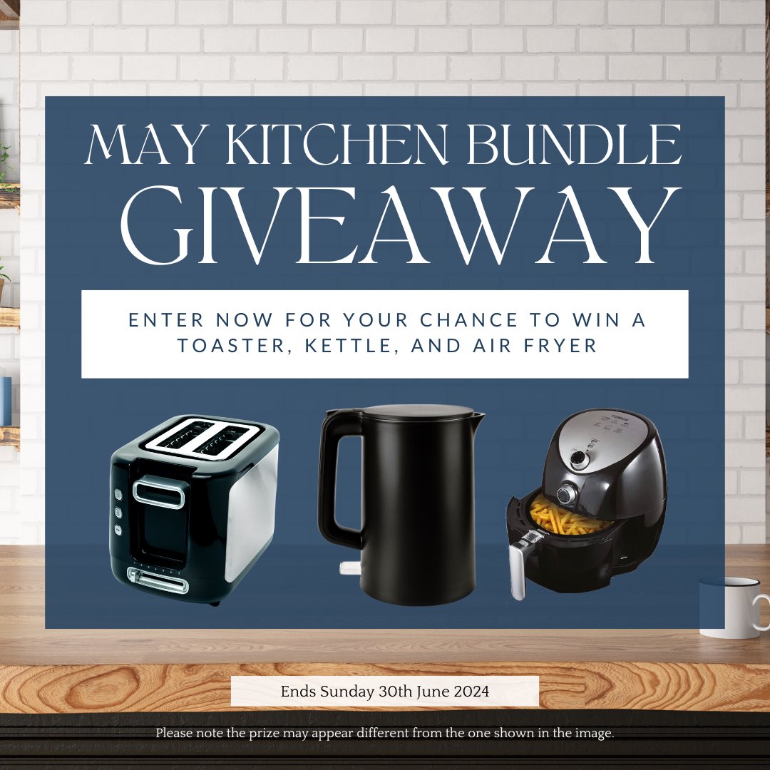 MAY KITCHEN BUNDLE GIVEAWAY!

To be in with a chance to win all these prizes, all you have to do is:

1) Like & retweet this post.
2) Follow us.
3) Tag your friends.

Spread the word & good luck! 👍🏽

UK only, Ends 30/06 & T&Cs Apply.

#monthlygiveaway #ukgiveaway #ukgiveaways