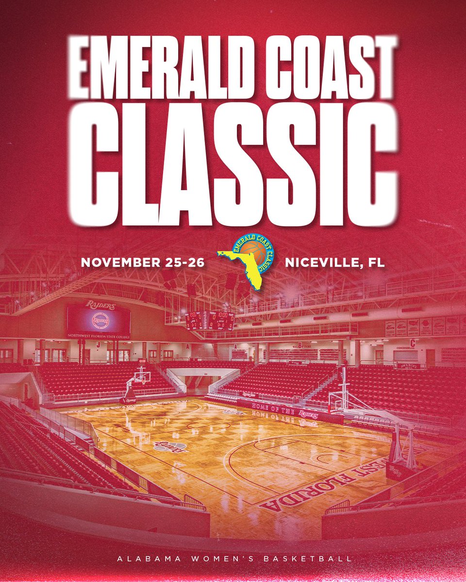 Alabama Basketball takes on the Beach! 🏖️ The Crimson Tide will compete in the inaugural Emerald Coast Classic Women’s Basketball Tournament this upcoming season! 📰bit.ly/3KfZ7jC #RollTide #GLG