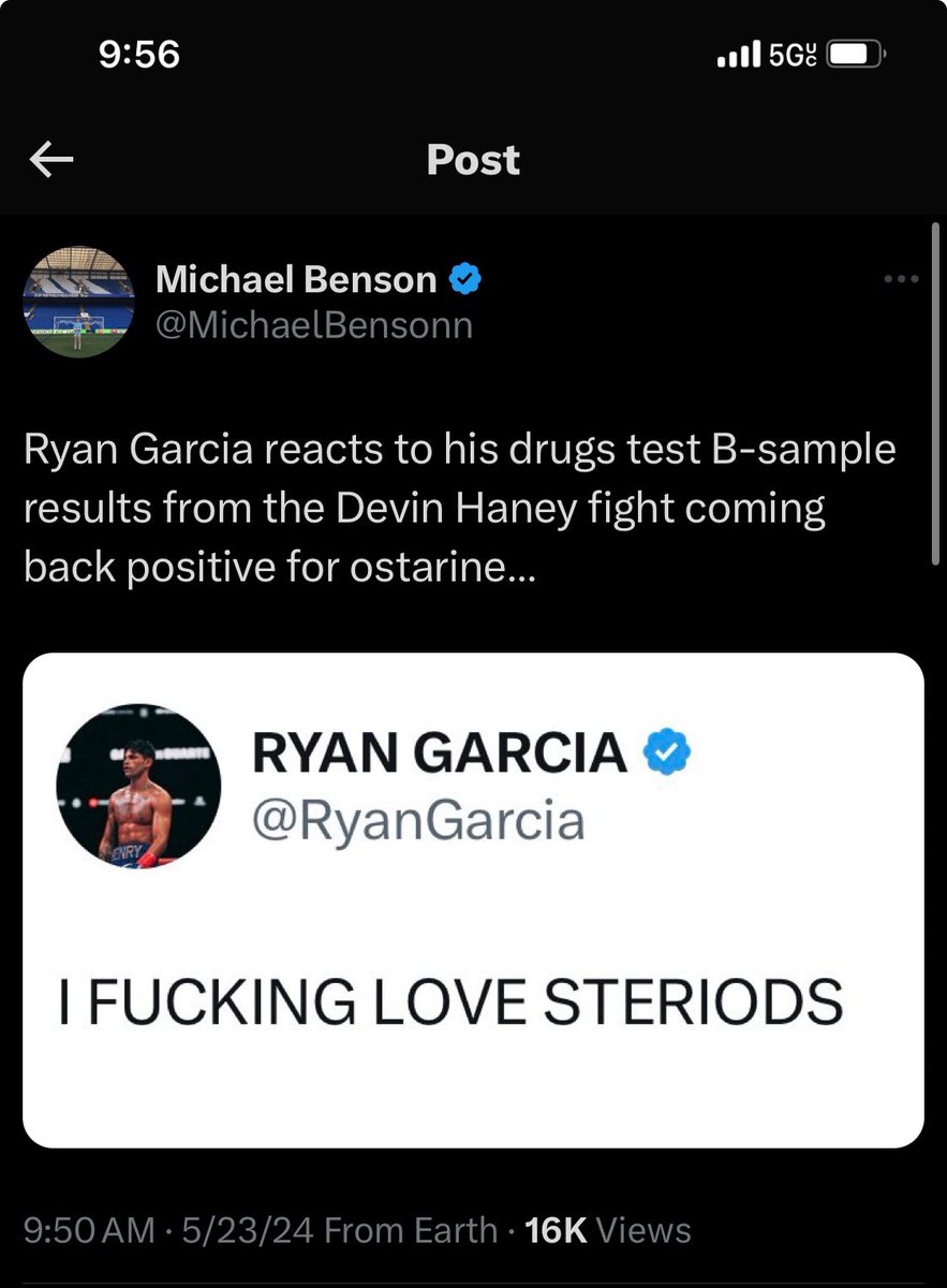 Michael Benson reacts to Ryan Garcia reaction to his drugs test B-sample results from the Devin Haney fight coming back positive for ostarine…