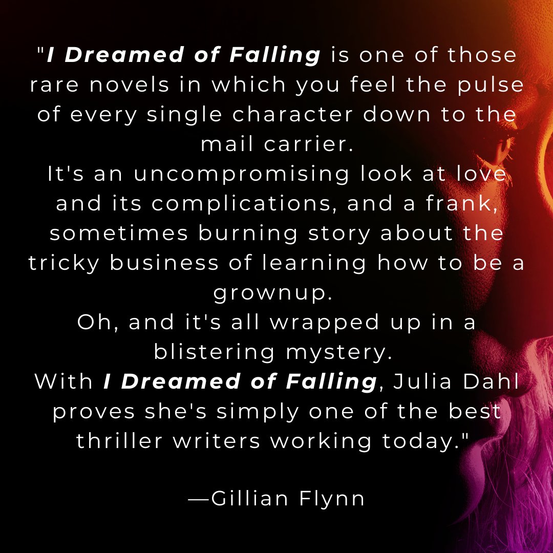 Pinch me, please: @TheGillianFlynn said some really nice things about I DREAMED OF FALLING.